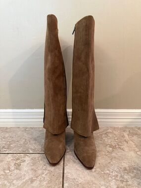 Vince Camuto Women's Tall Suede Brown Knee-High Boots